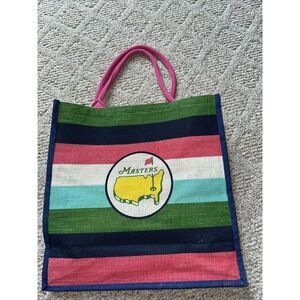 Masters Tournament Official Jute Tote Bag Multicolor Augusta National EUC